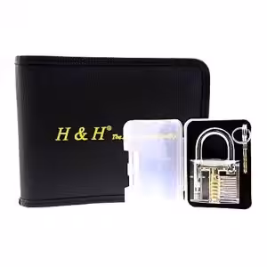 H&H 30-in-1 Lock Picks Set Transparent Practice Padlock Bundle