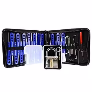 H&H 30-in-1 Lock Picks Set Transparent Practice Padlock Bundle