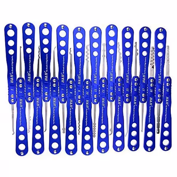 H&H 30-in-1 Lock Picks Set Transparent Practice Padlock Bundle