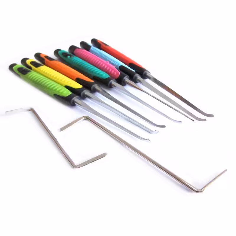 KLOM Premium 7 Pieces Hook Pick Set with Colorful Handle