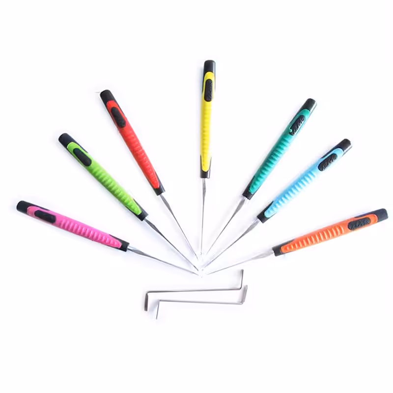 KLOM Premium 7 Pieces Hook Pick Set with Colorful Handle