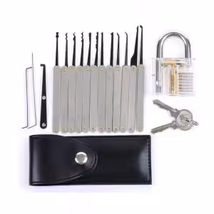 Transparent Practice Lock 12 Piece Lock Pick Set Key Extractor