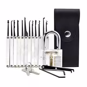Transparent Practice Lock 12 Piece Lock Pick Set Key Extractor