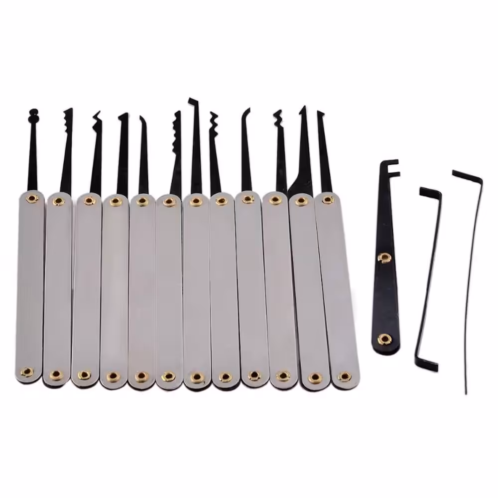 Transparent Practice Lock 12 Piece Lock Pick Set Key Extractor
