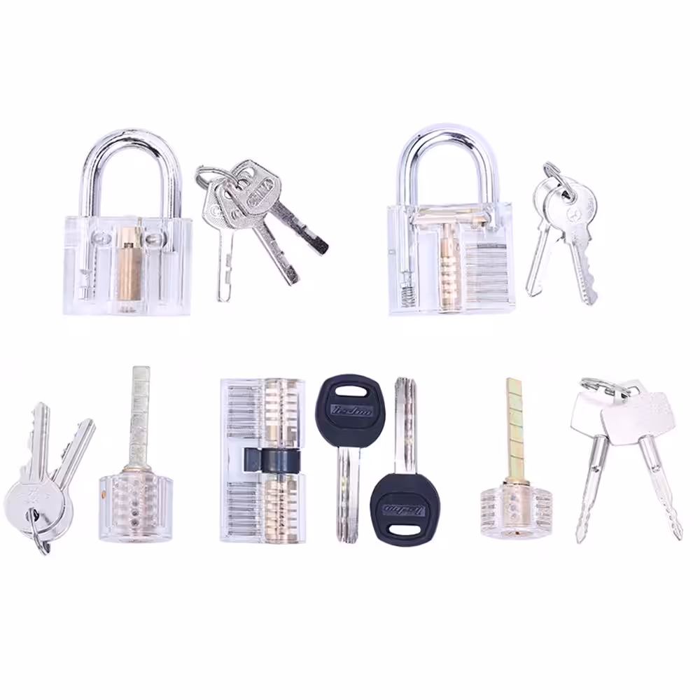 Transparent Visible Practice Locks - 5 Pack