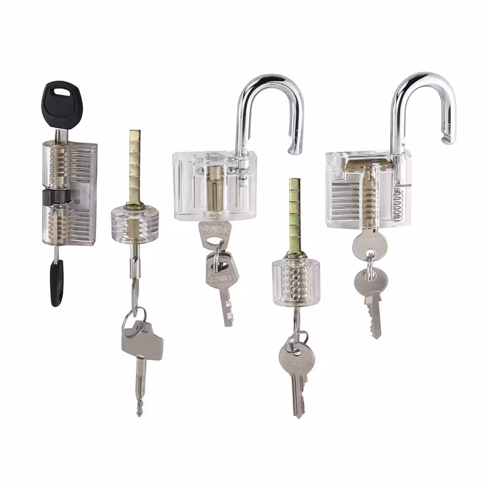 Transparent Visible Practice Locks - 5 Pack