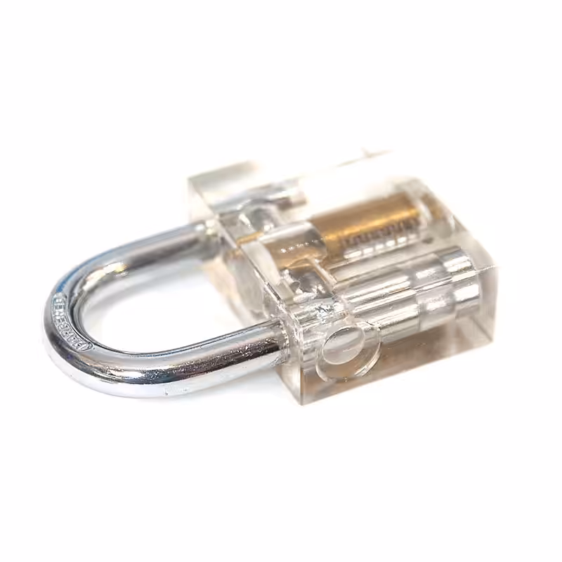 Clear Disc Detainer Practice Padlock w/ Lock Pick Training Aid
