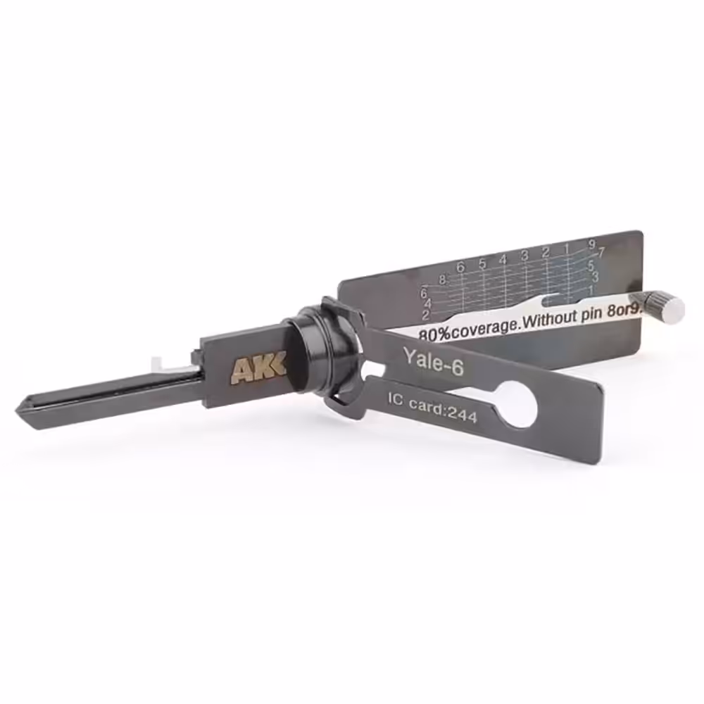 Lishi Style AKK Yale-6 2-in-1 Pick & Decoder for YALE 6-Pin Rim Cylinder