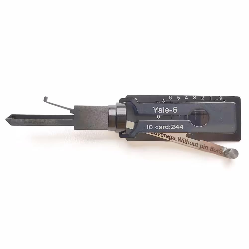 Lishi Style AKK Yale-6 2-in-1 Pick & Decoder for YALE 6-Pin Rim Cylinder